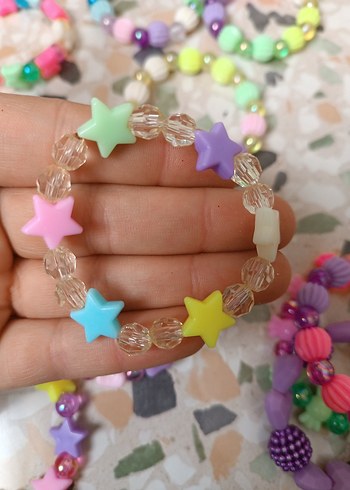 10 adet Renkli Boncuklu Çocuk Bileklikleri - Görsel 5