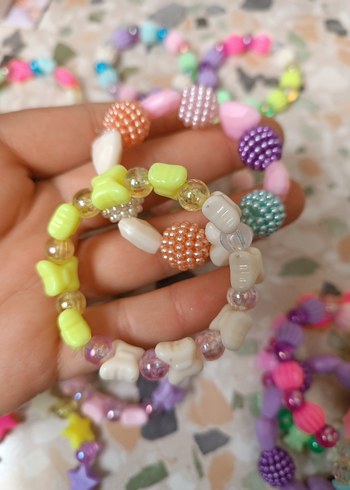 10 adet Renkli Boncuklu Çocuk Bileklikleri - Görsel 6