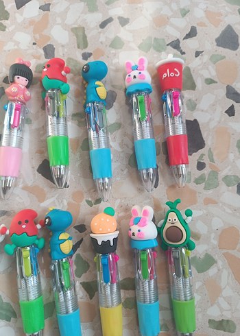 Renkli Karakterli Çoklu Tükenmez Kalem Seti - Görsel 3