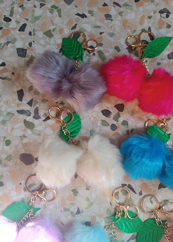 Renkli Püsküllü Bohem Anahtarlık - Görsel 4