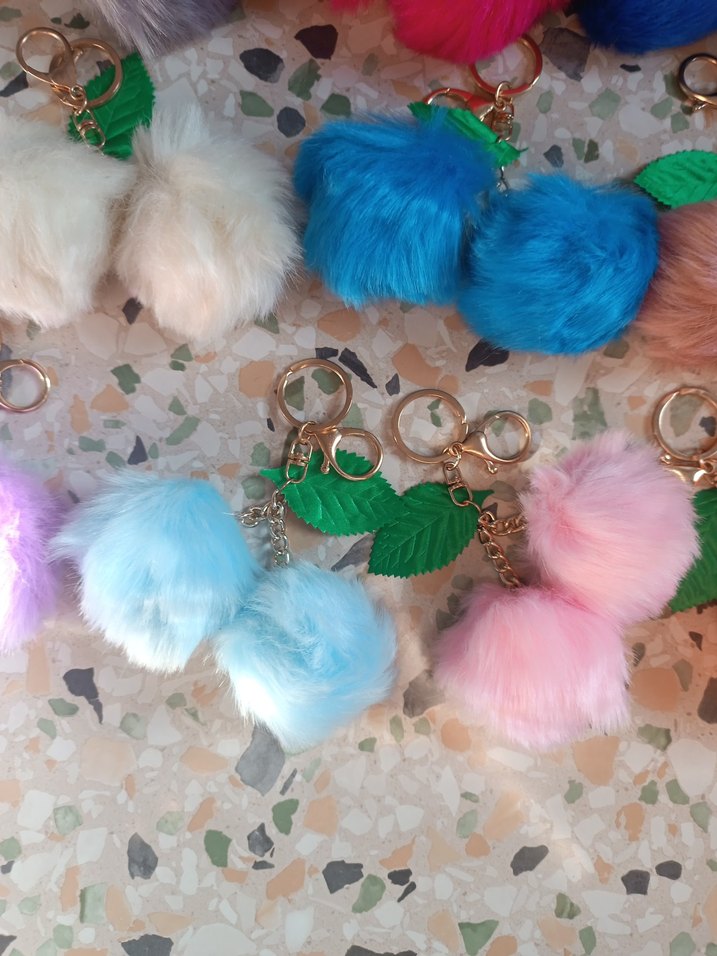 Renkli Püsküllü Bohem Anahtarlık - Görsel 2