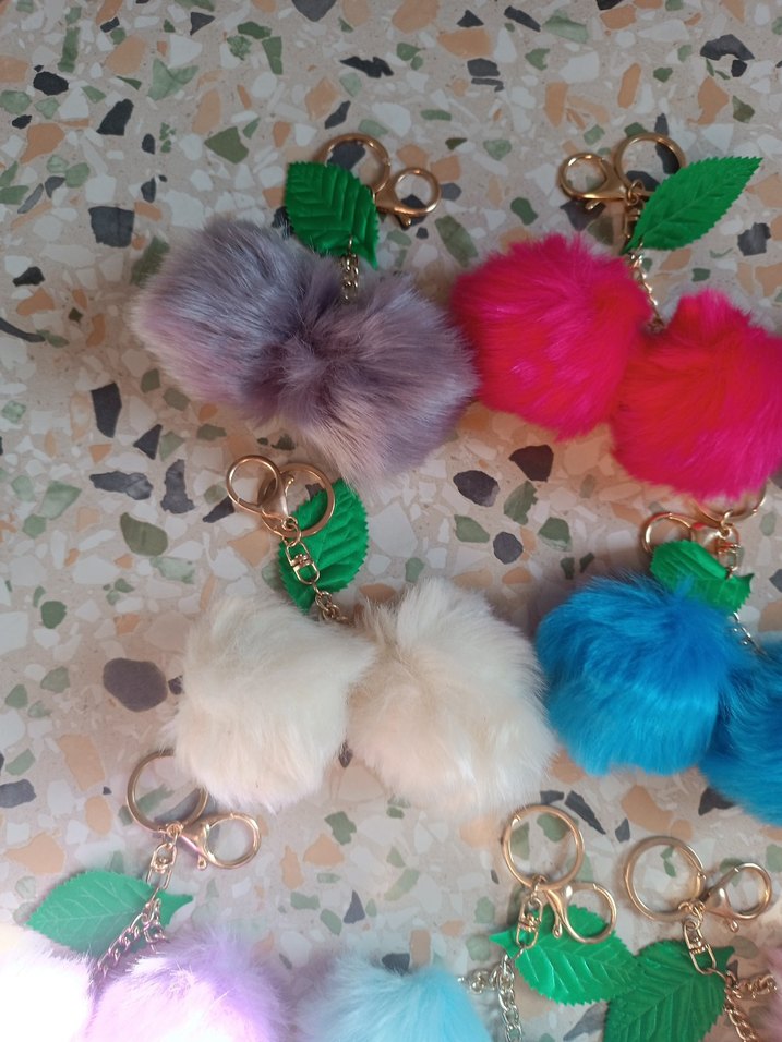 Renkli Püsküllü Bohem Anahtarlık - Görsel 4