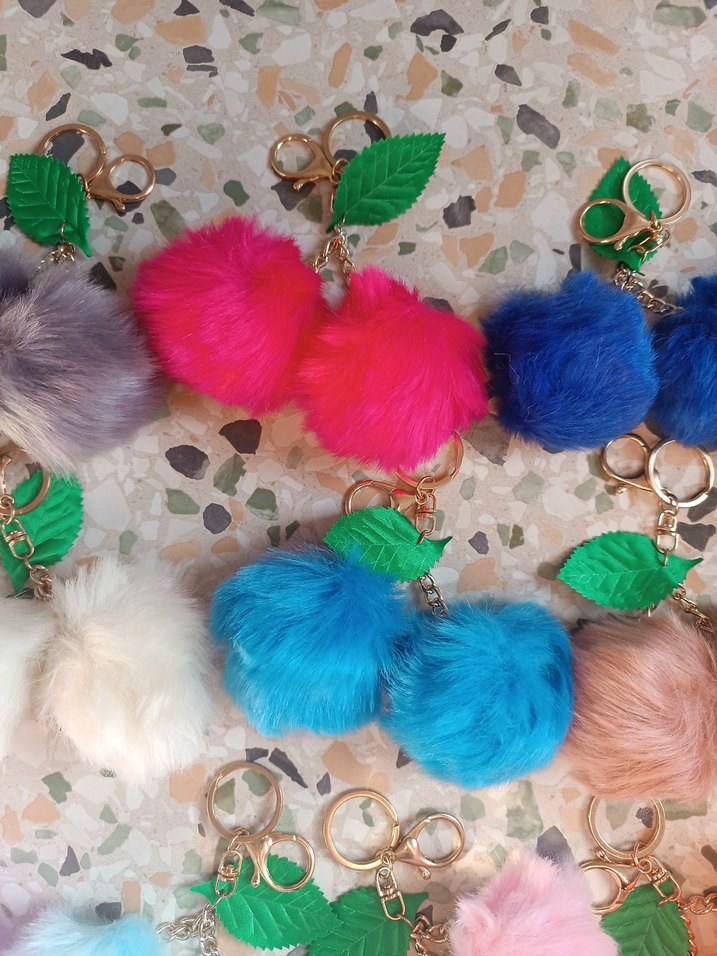 Renkli Püsküllü Bohem Anahtarlık - Görsel 3