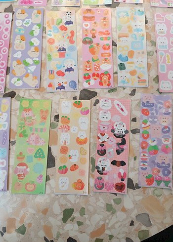 5 paket Pastel Renkli Çoklu Çocuk Sticker Seti - Görsel 3