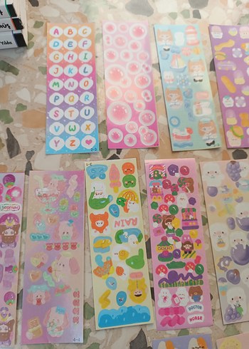 5 paket Pastel Renkli Çoklu Çocuk Sticker Seti - Görsel 7