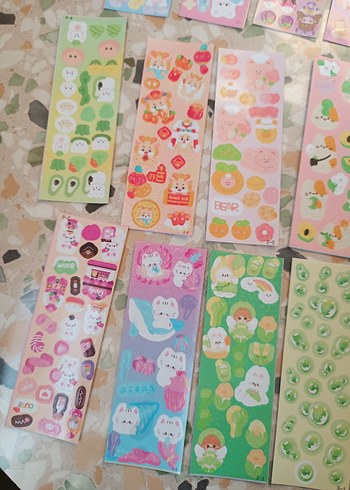 5 paket Pastel Renkli Çoklu Çocuk Sticker Seti - Görsel 5