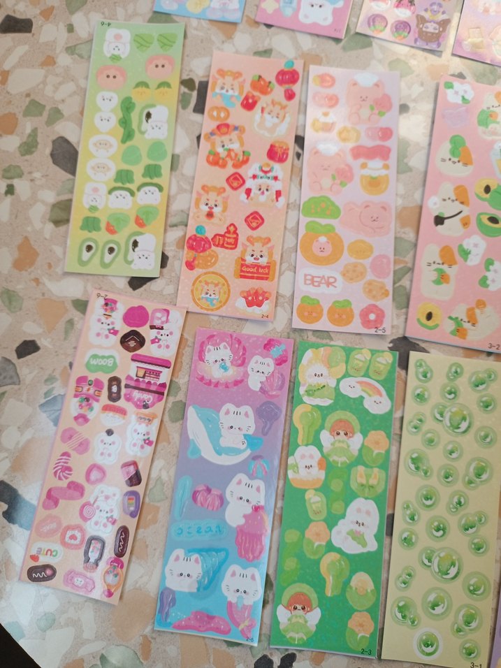 5 paket Pastel Renkli Çoklu Çocuk Sticker Seti - Görsel 5