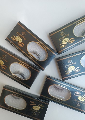 Bej Renkli Koyu Sahte Kirpik Seti - Görsel 3