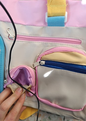 Pastel Renkli Çok Bölmeli el valizi - Görsel 3