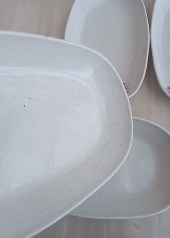 12 adet Çiçek Desenli Beyaz melamin Tabak Seti - Görsel 6