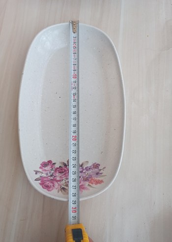 12 adet Çiçek Desenli Beyaz melamin Tabak Seti - Görsel 8