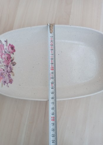 12 adet Çiçek Desenli Beyaz melamin Tabak Seti - Görsel 9