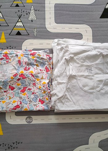 Beyaz ve desenli Çocuk Atlet - Görsel 6