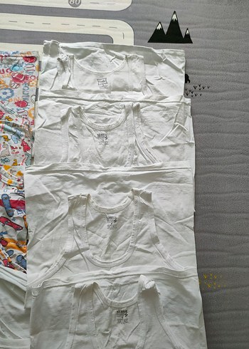 Beyaz ve desenli Çocuk Atlet - Görsel 9