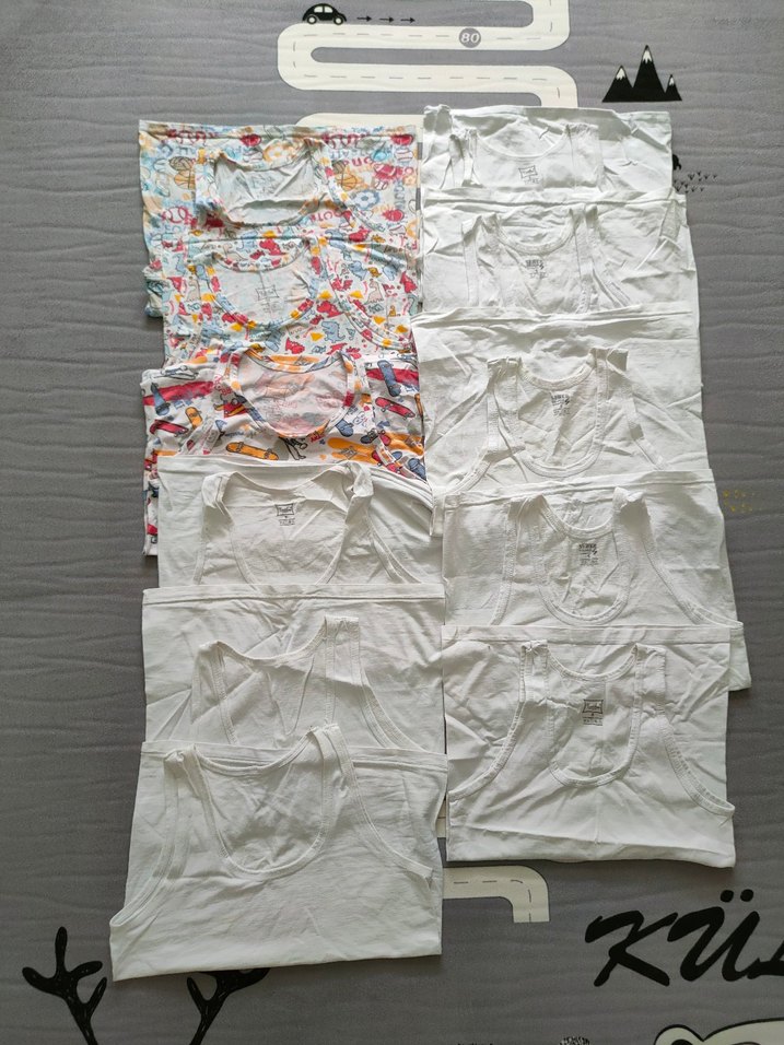 Beyaz  ve desenli Çocuk Atlet - Görsel 2