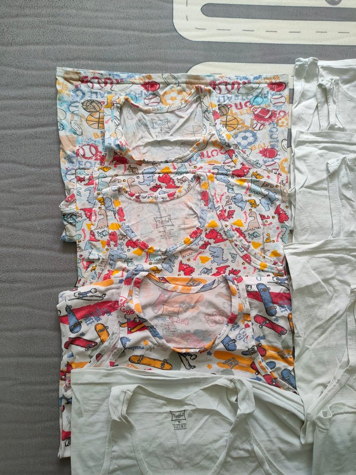 Beyaz  ve desenli Çocuk Atlet - Görsel 3