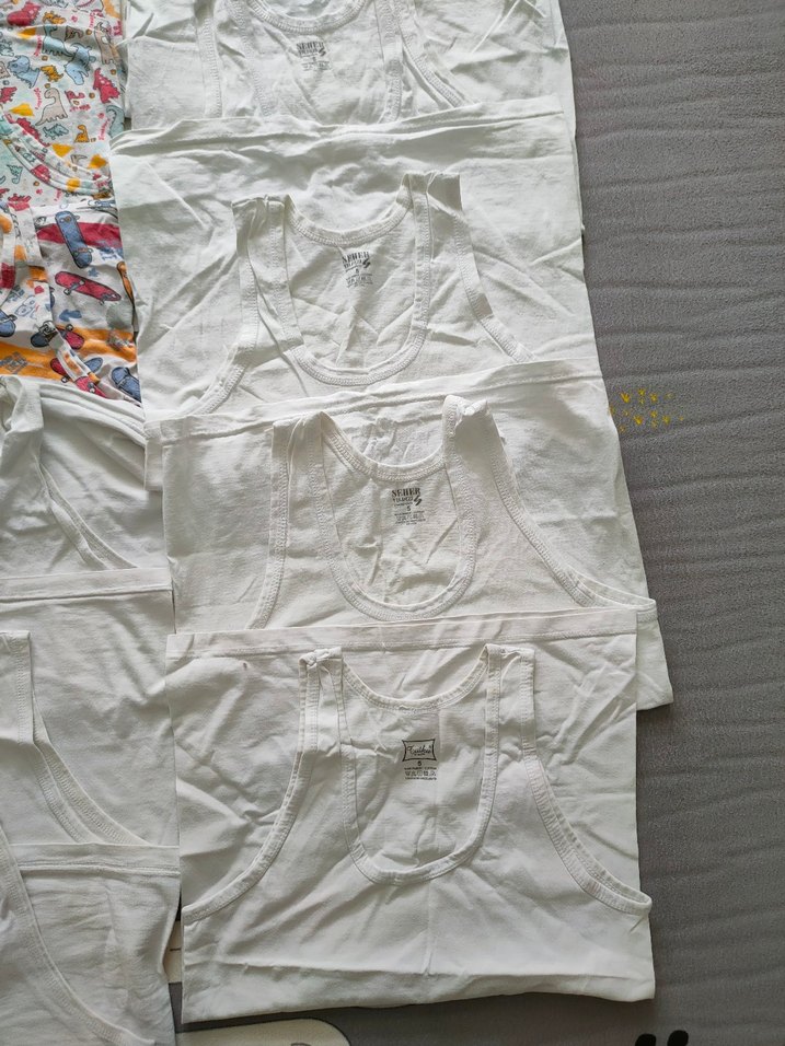 Beyaz  ve desenli Çocuk Atlet - Görsel 5