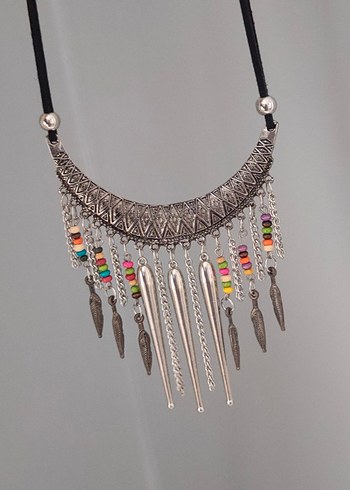 Renkli Boncuklu Bohem Uzun Kolye - Görsel 3