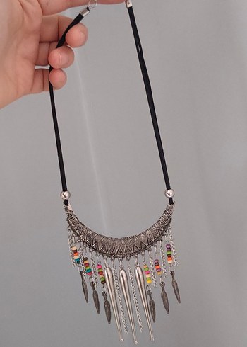 Renkli Boncuklu Bohem Uzun Kolye - Görsel 2