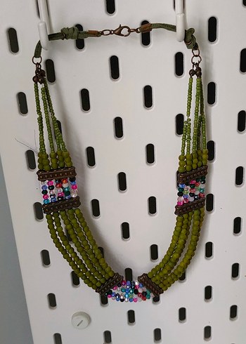 Bohem Çok Renkli Boncuklu Uzun Kolye - Görsel 6