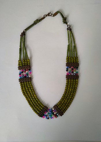 Bohem Çok Renkli Boncuklu Uzun Kolye - Görsel 3