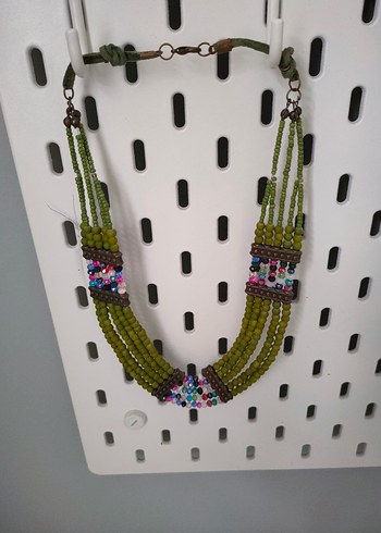 Bohem Çok Renkli Boncuklu Uzun Kolye - Görsel 2