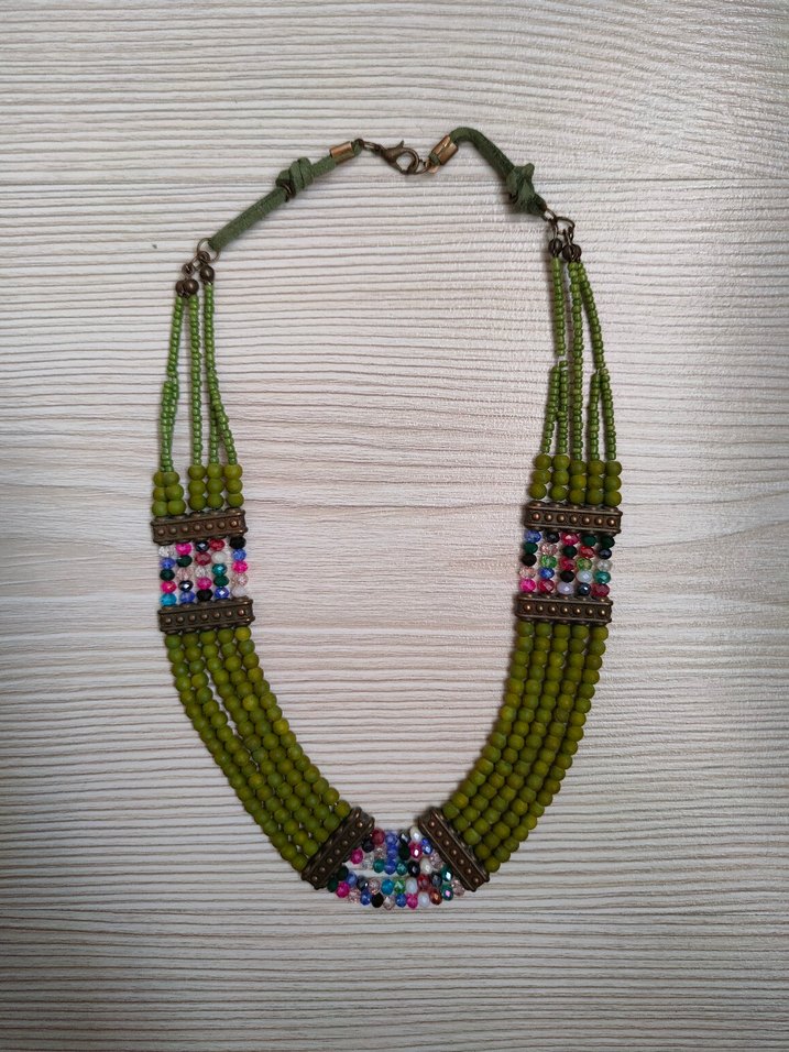 Bohem Çok Renkli Boncuklu Uzun Kolye - Görsel 4