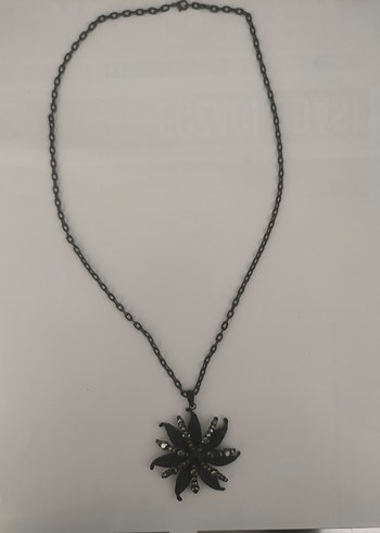 Siyah Zincir Detaylı Gotik Midi Kolye - Görsel 9