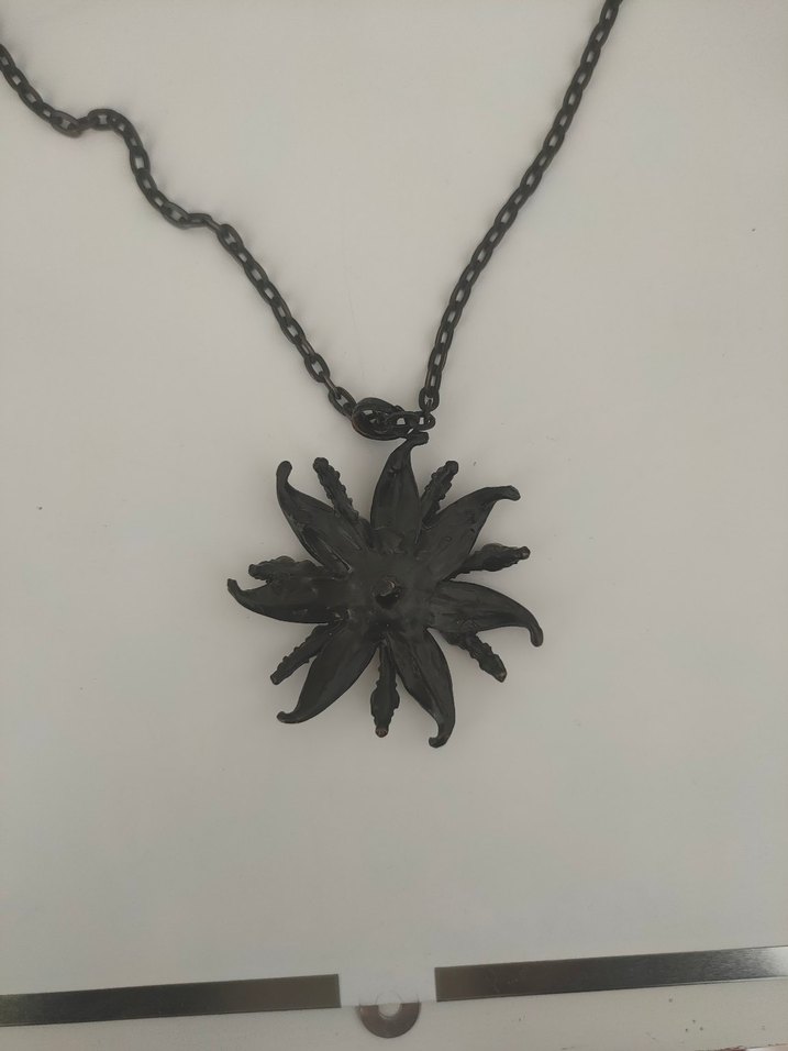 Siyah Zincir Detaylı Gotik Midi Kolye - Görsel 4