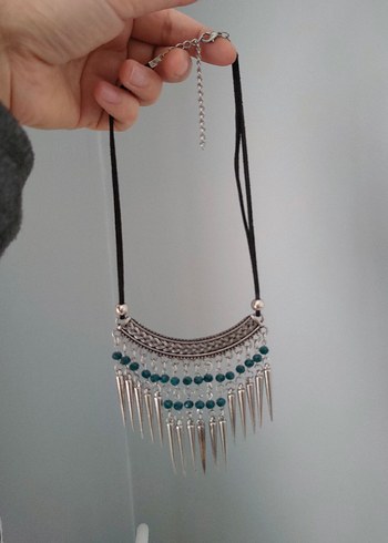 Bohem Mini Boncuklu Turkuaz Kadın Kolye - Görsel 2