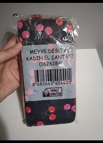 Meyve desenli kadın el çantası veya cüzdan - Görsel 3