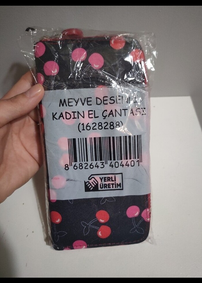 Meyve desenli kadın el çantası veya cüzdan - Görsel 3