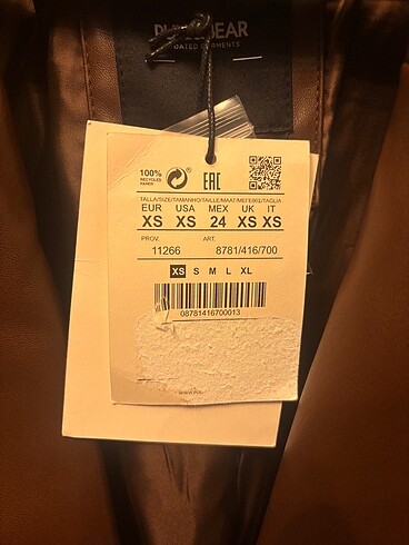 xs Beden kahverengi Renk Deri Blazer
