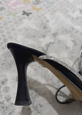 39 Beden Siyah Parlak Stiletto Topuklu Kadın Abiye Ayakkabı