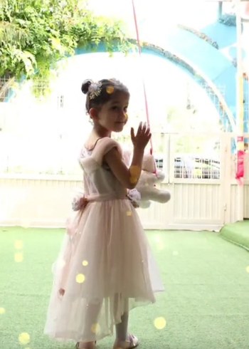 6 Yaş Beden Bej Bohem Straplez Prenses Gelinlik