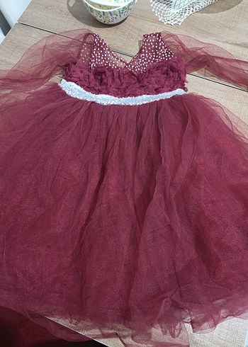 Diğer Bordo Uzun Renkli Strappy Bohem Gelinlik