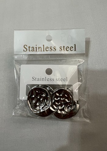 Stainless Steel Gümüş Renk Klipsli Küpe - Görsel 2