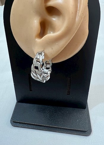 Stainless Steel Gümüş Renk Klipsli Küpe - Görsel 2