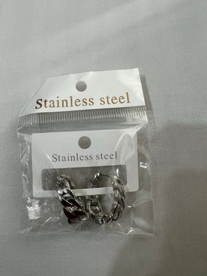 Stainless Steel Gümüş Renk Klipsli Küpe - Görsel 3