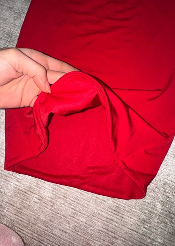 Kırmızı Mini İp Askılı Elbise - Görsel 3