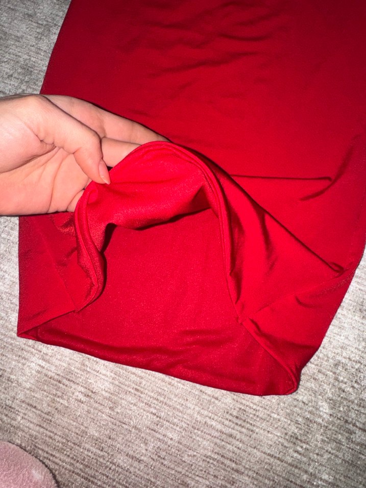 Kırmızı Mini İp Askılı Elbise - Görsel 3