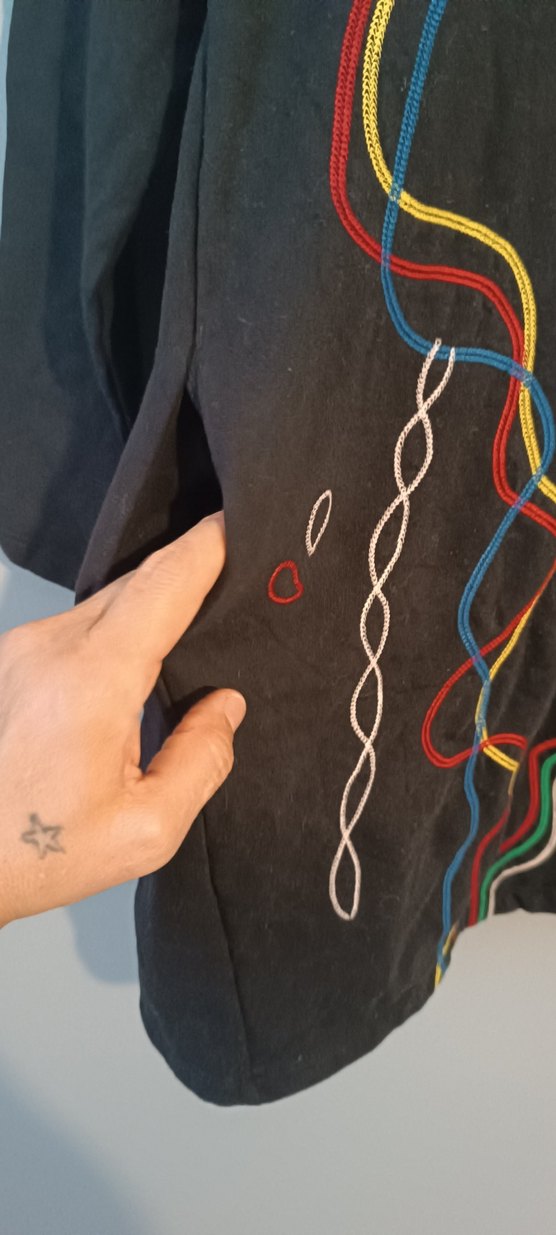 Fermuarlı Çok Renkli Baskılı Sokak Stili Kedi Elbisesi 10 11 yaş - Görsel 2