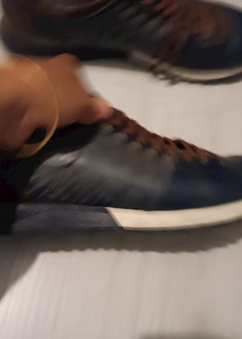 Koyu Mavi Erkek Spor Ayakkabı Bağı - Görsel 3