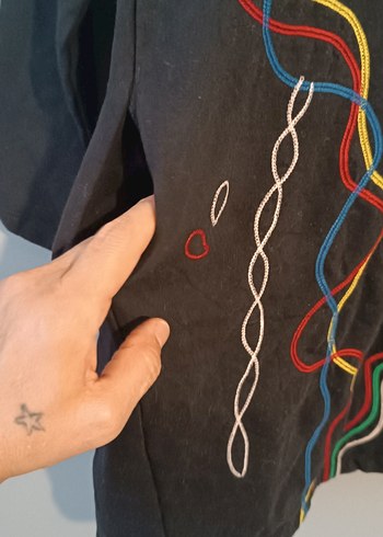 Fermuarlı Çok Renkli Desenli Kedi Temalı Tunik - Görsel 2