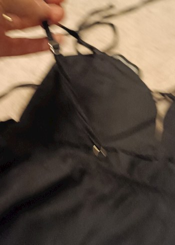 Nakışlı Siyah Mini Straplez Büstiyer - Görsel 4