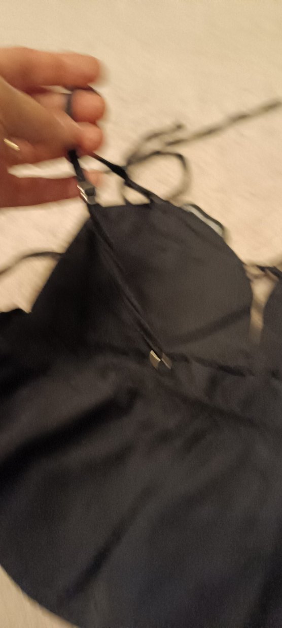 Nakışlı Siyah Mini Straplez Büstiyer - Görsel 4