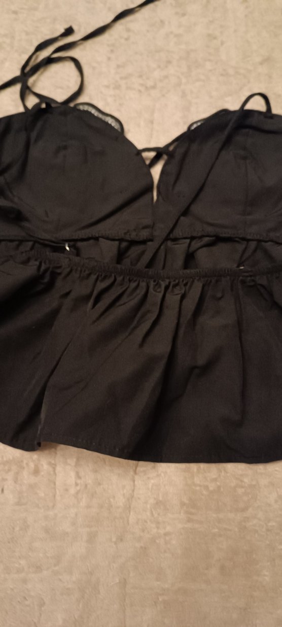 Nakışlı Siyah Mini Straplez Büstiyer - Görsel 5