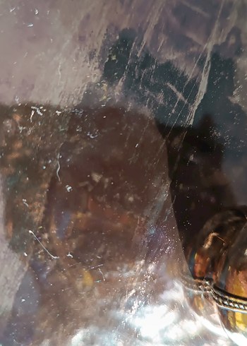 Vintage gümüş  Renkli Parlak Tabak - Görsel 3