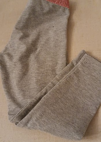 Kız Çocuk Bej Çizgili Pamuklu Tayt - Görsel 5