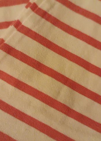 Kız Çocuk Bej Çizgili Pamuklu Tayt - Görsel 3
